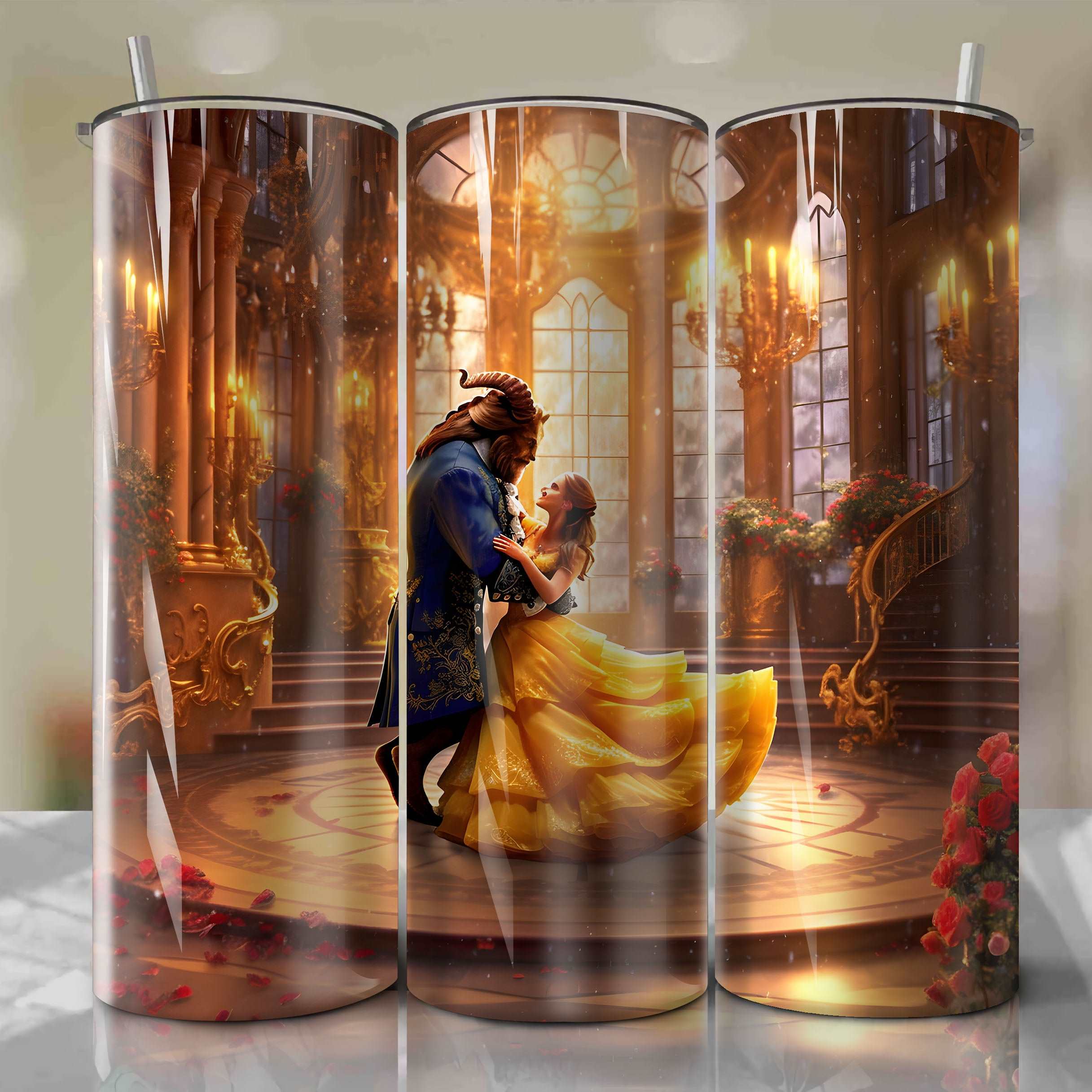 Beauty and the Beast Sublimation Design Wrap PNG File DIGITAL