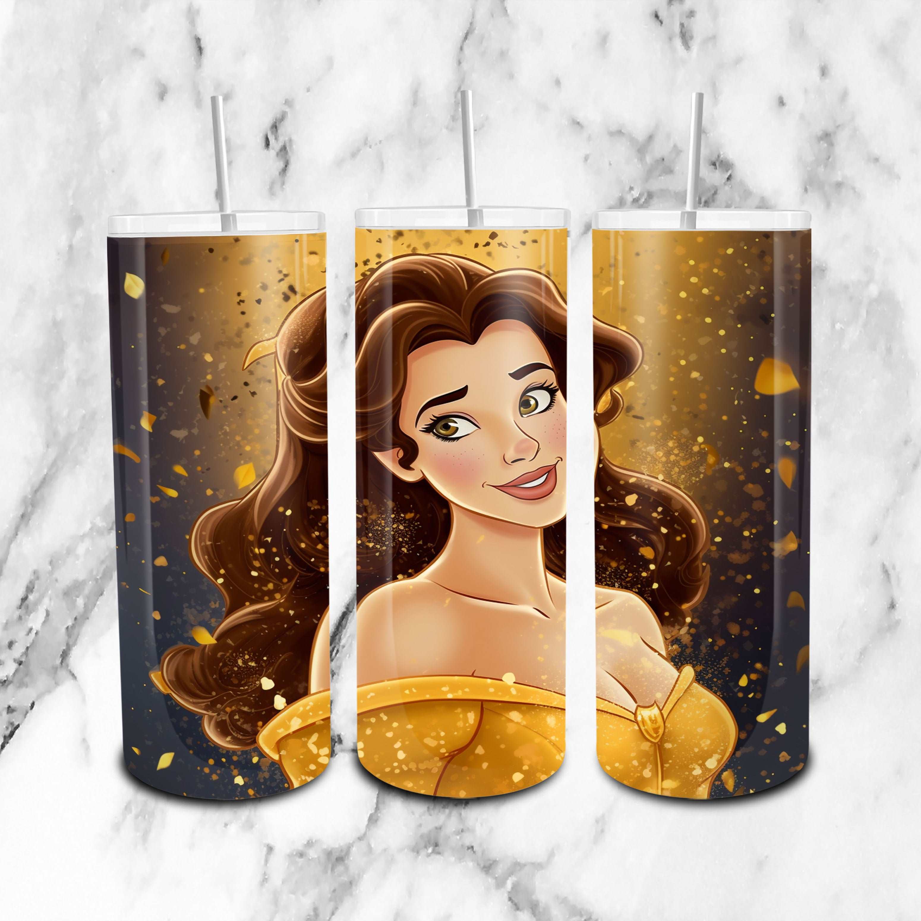 Beauty and the Beast 20oz Skinny Tumbler, Sublimation Design