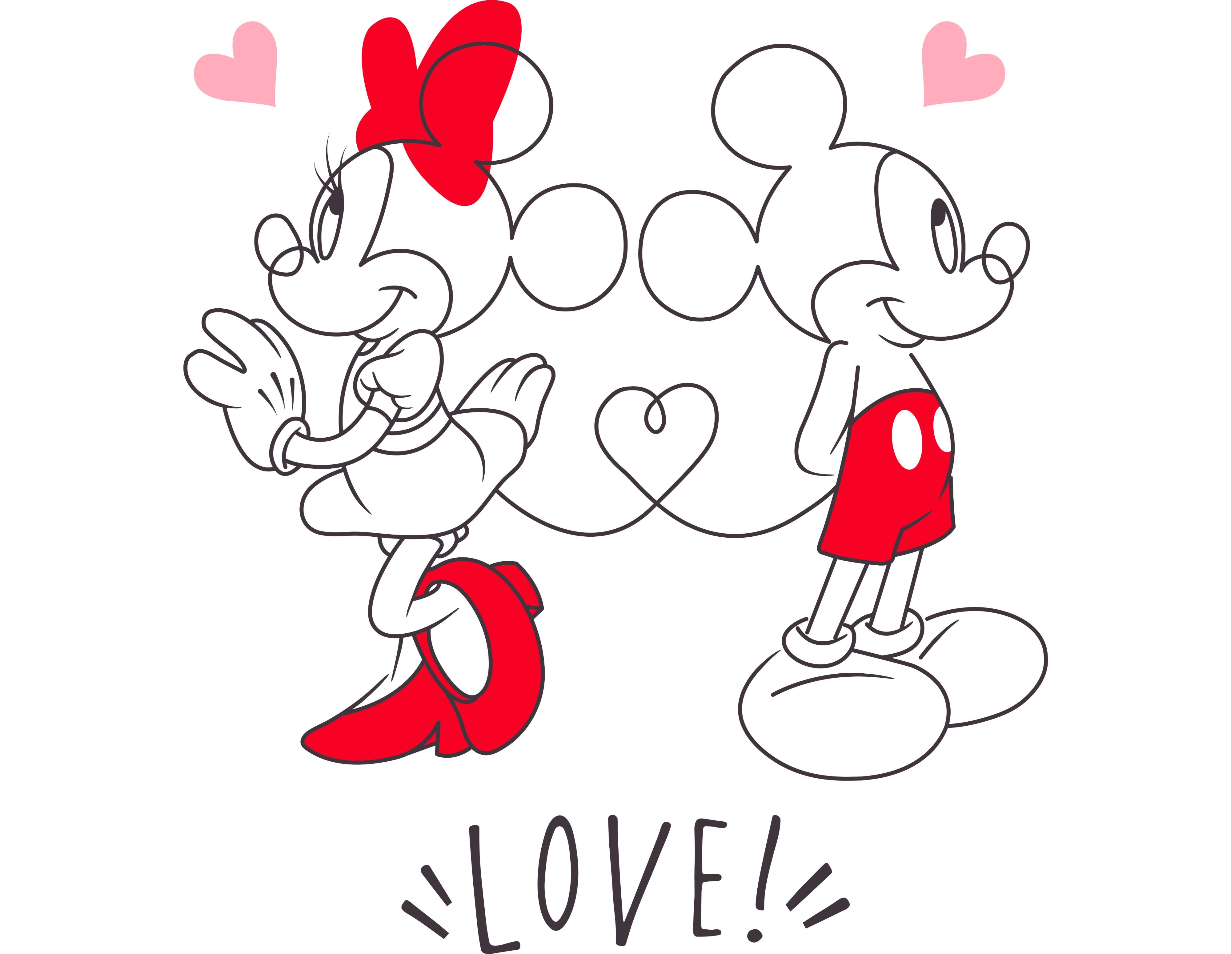 Disney Mickey and Minnie Love Hearts Svg - Instant Download