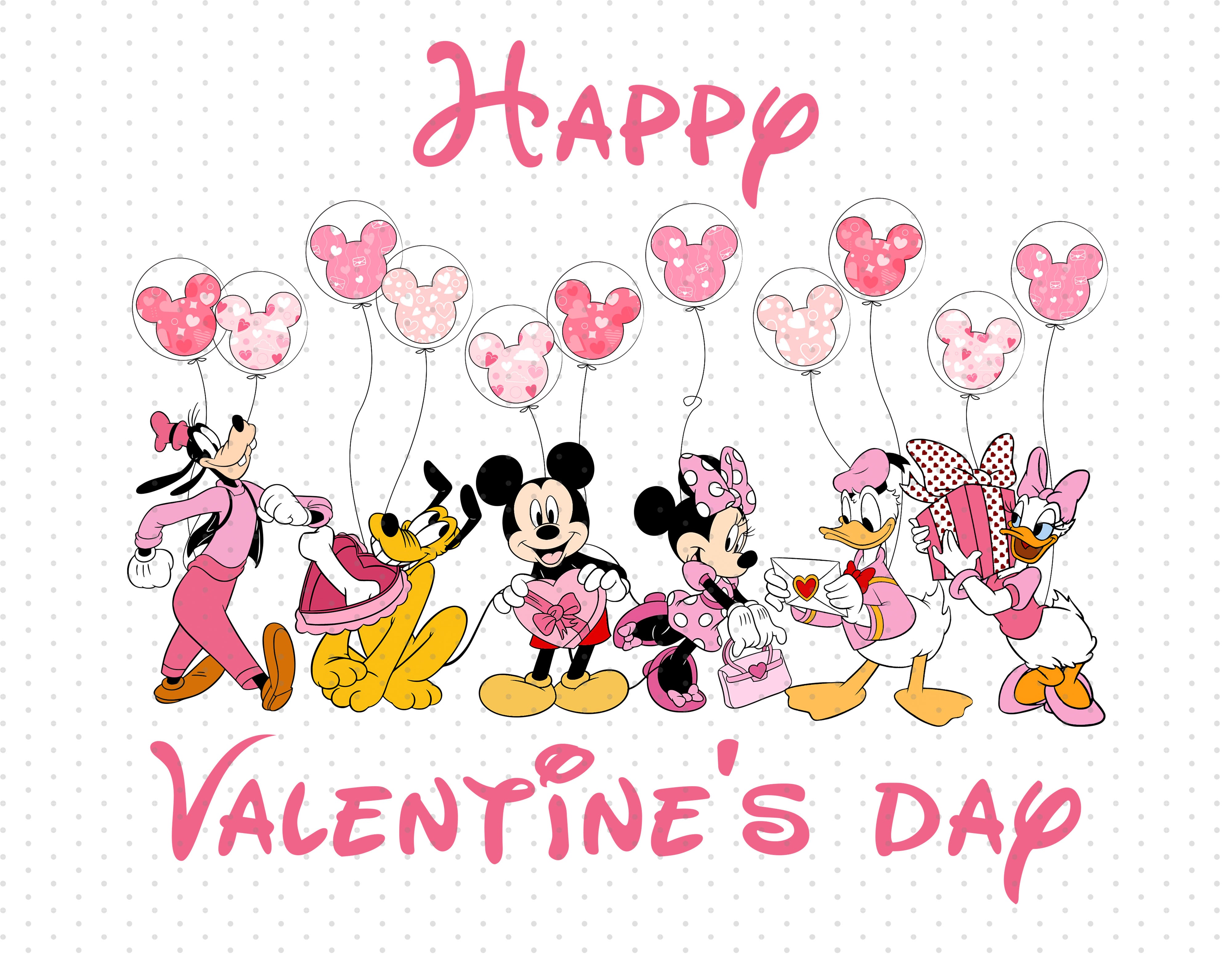 Happy Valentine's - Mickey Mouse And Disney Friends PNG - Instant Down