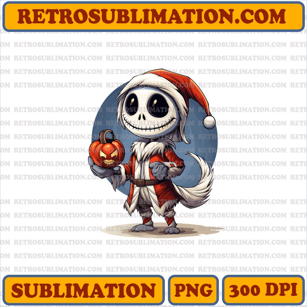 Sandy Claws Jack Skellington Digital Download - Halloween Sublimation PNG
