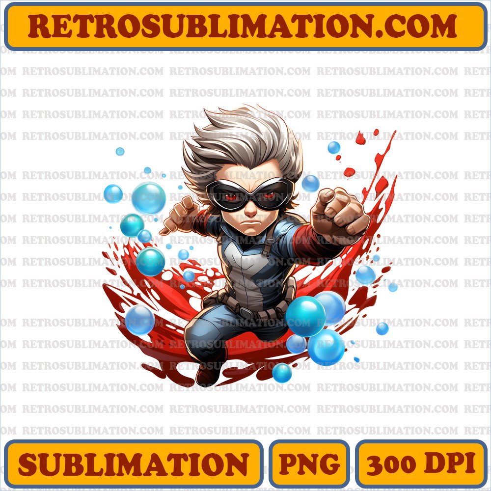 Playful Quicksilver Chibi Juggling in Super-Speed | Digital Download PNG
