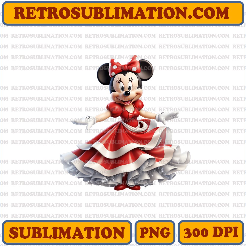 Christmas Minnie Mouse Dance - Festive Edition - Vibrant Sublimation PNG Digital Download
