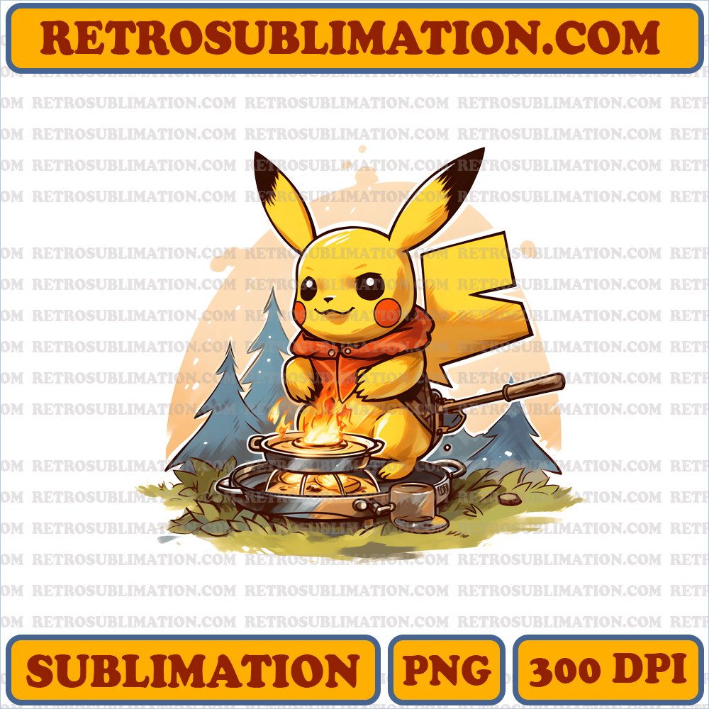 Electric Chef Pikachu - Thanksgiving Sublimation PNG Digital Download
