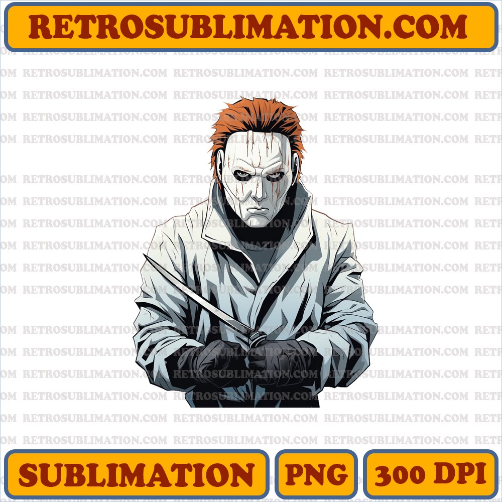 Michael Myers - Killer Cartoon Graphic - High Contrast PNG Digital Download
