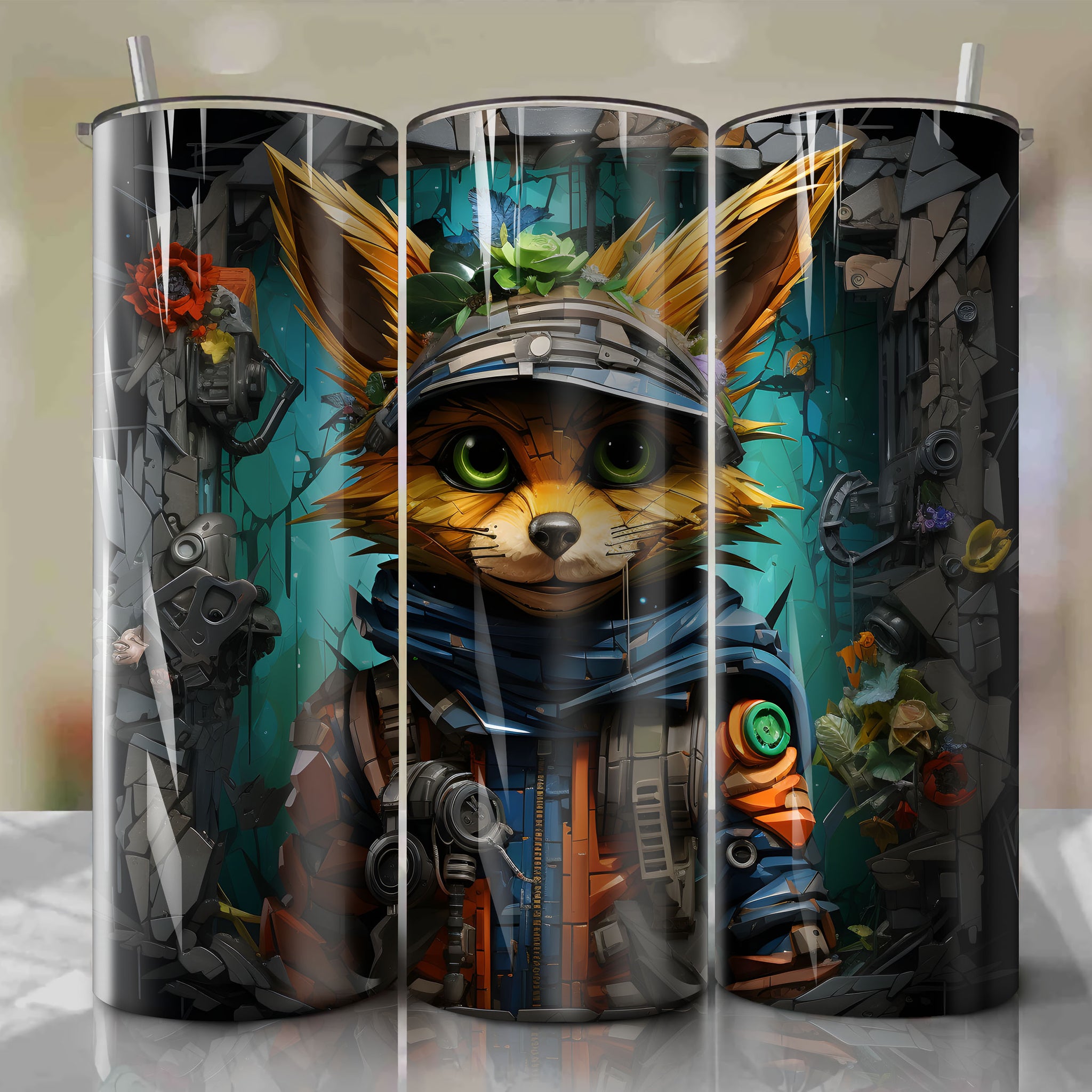 Adventure-inspired 20 Oz Tumbler Wrap - Skillful Jak Breaks Through Captivating 3D Surface
