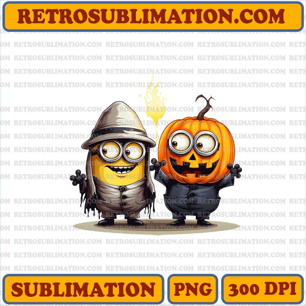 Hilarious Halloween Minions - Digital Download Sublimation PNG
