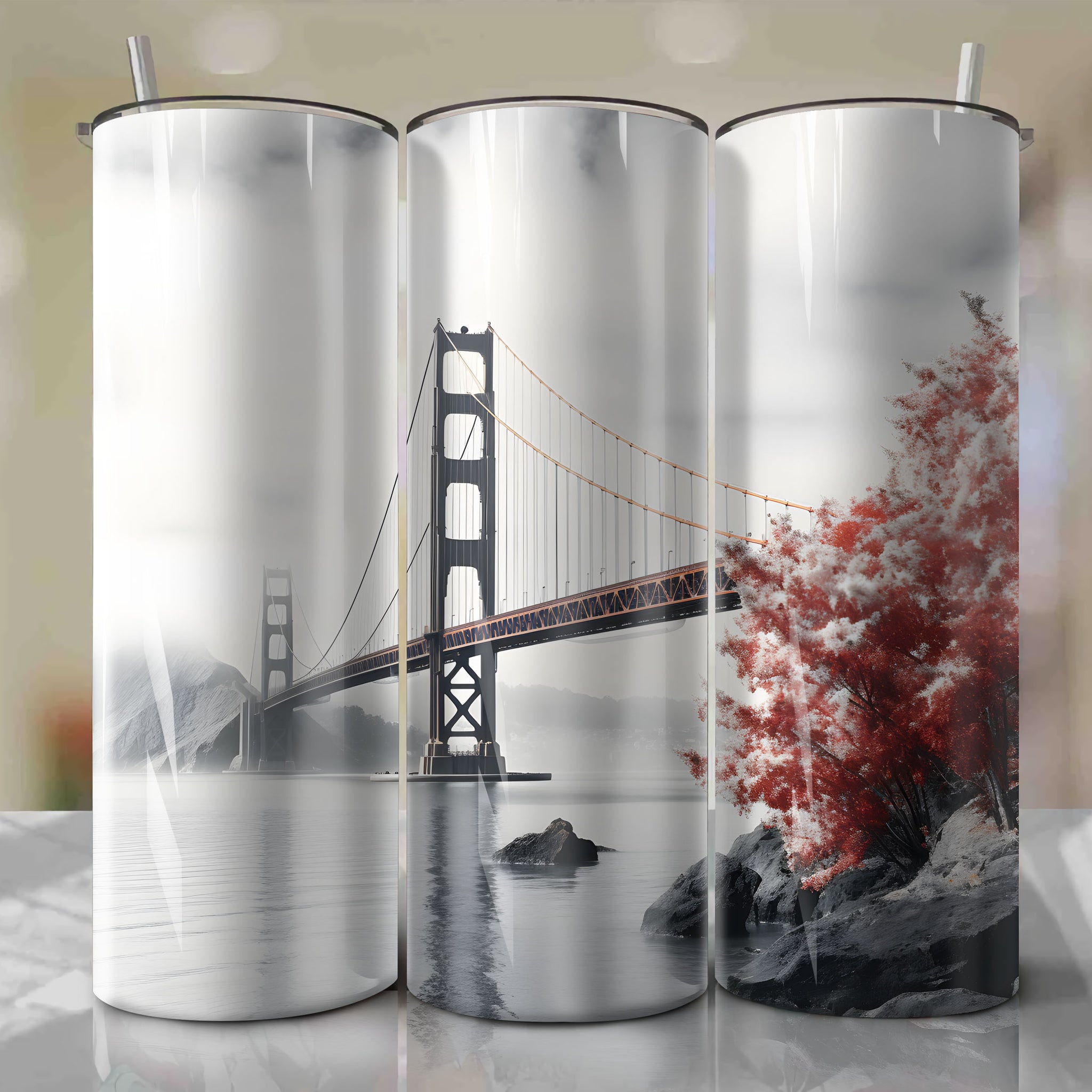 Autumn Morning: Golden Gate Bridge Tumbler Wrap
