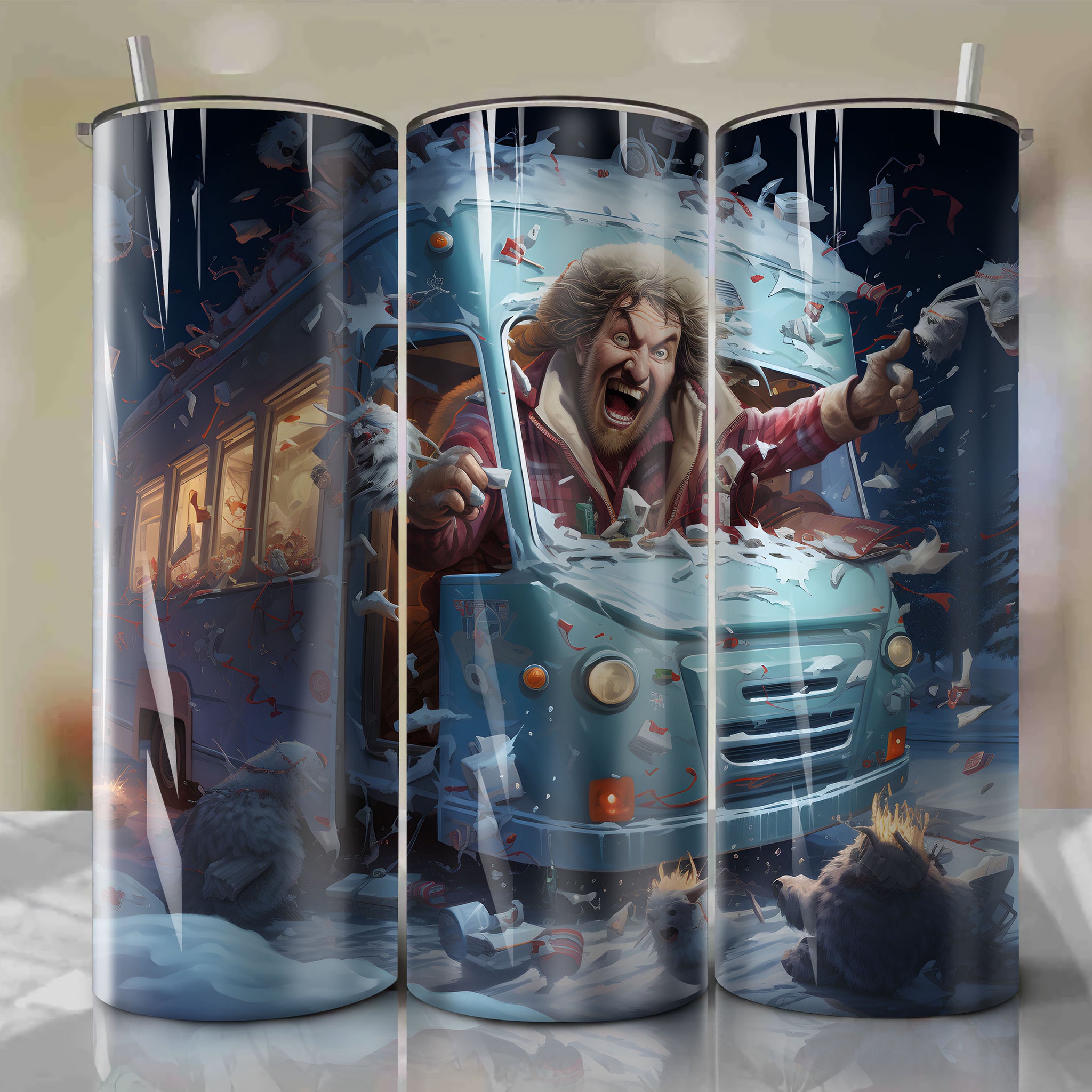 Cousin Eddie's Comedic Chaos: A Stunning Tumbler Wrap Inspired by National Lampoon's Christmas Vacation
