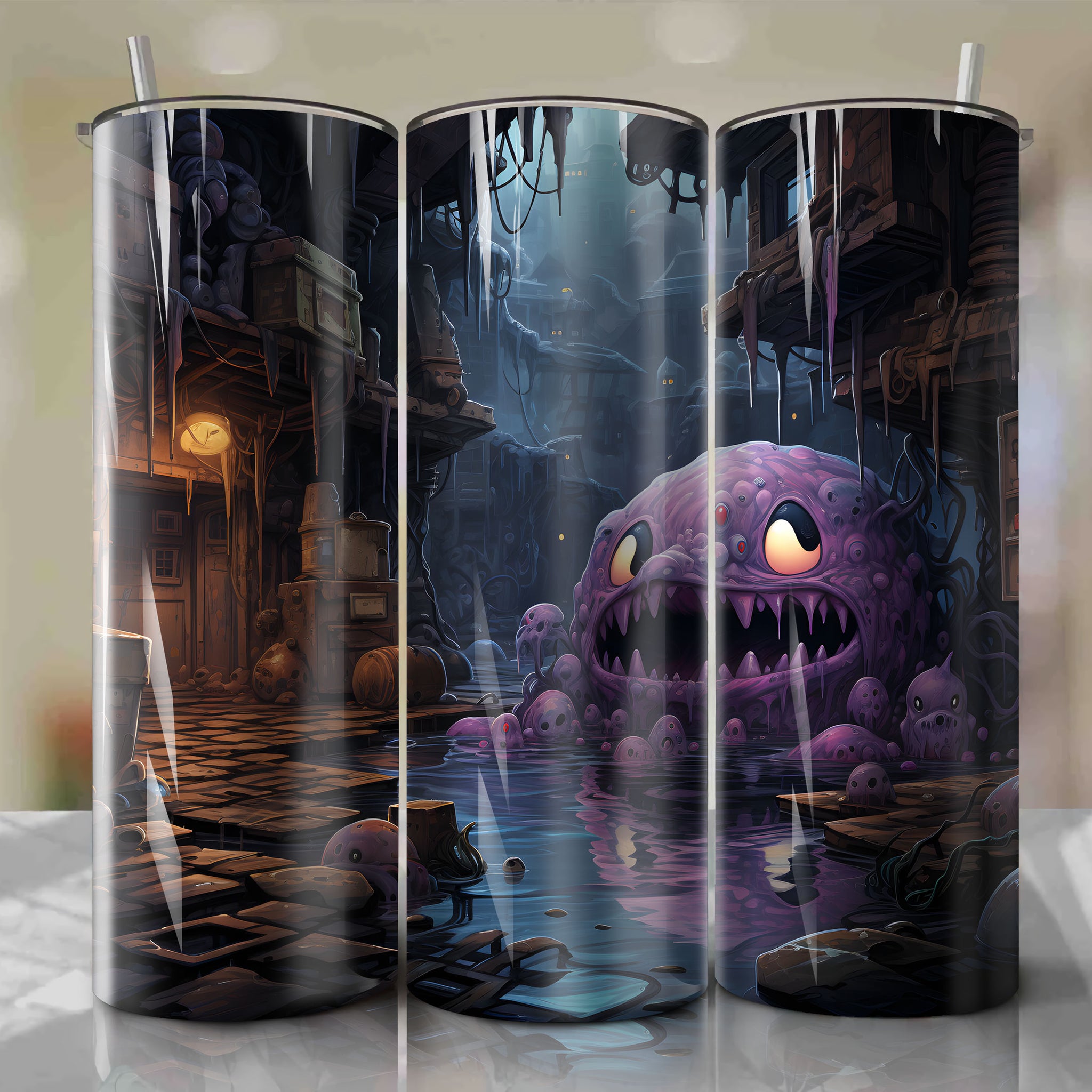 Poisonous Power: Unleash Muk's Dark Aura with this 20 Oz Tumbler Wrap
