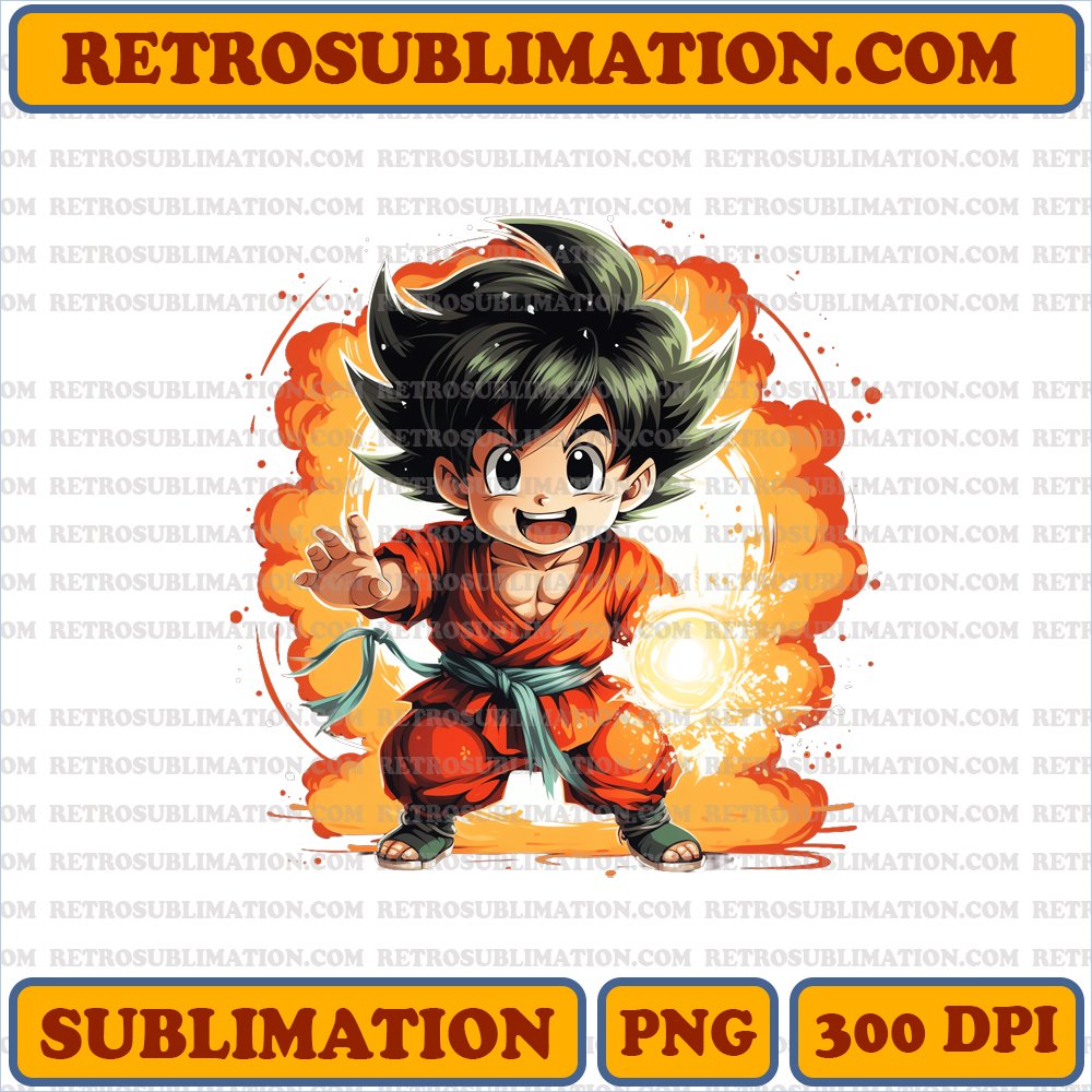 Cheerful Christmas Goku - Kamehameha Practice - Vibrant Festive PNG Digital Download
