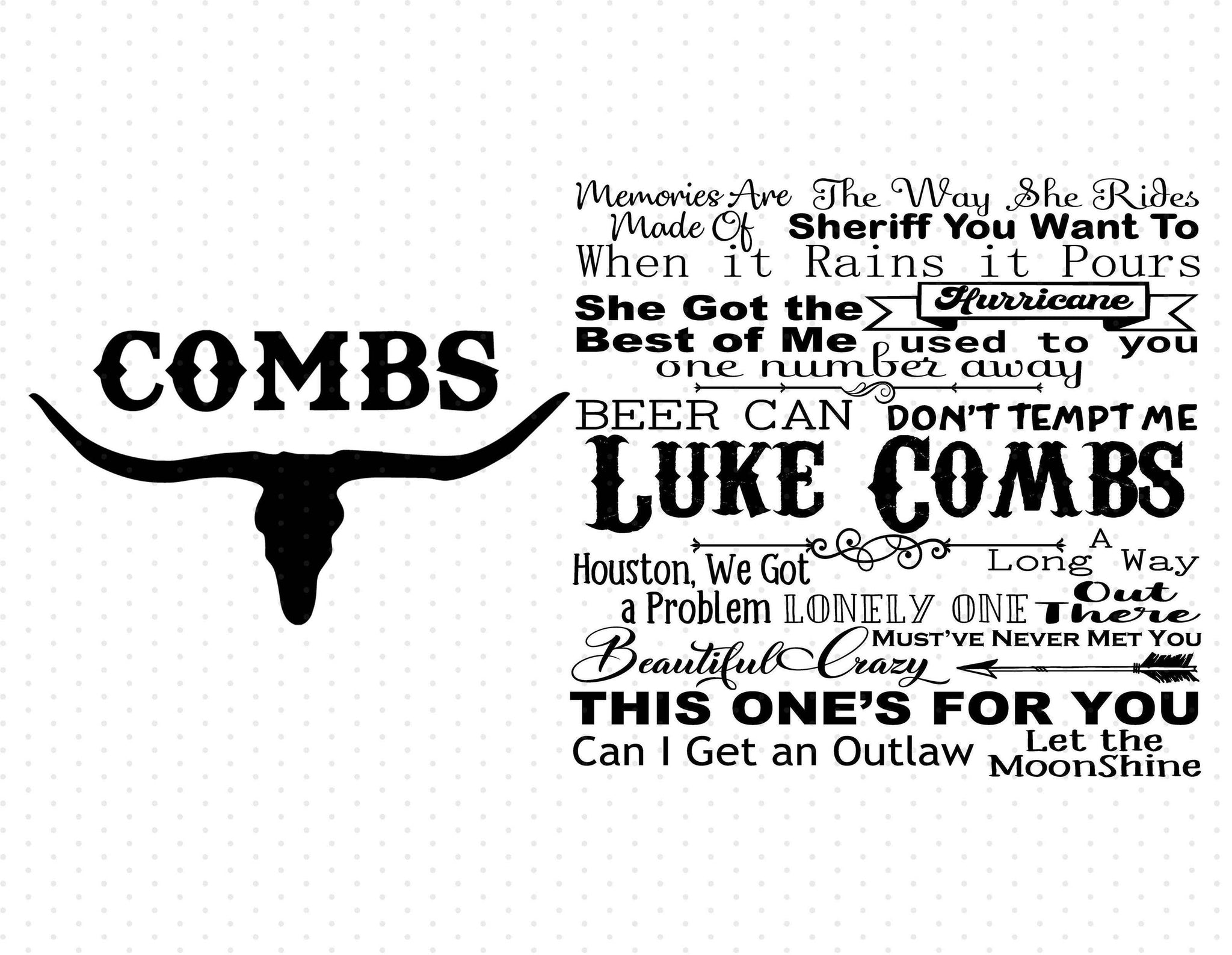 Bundle Combs - Luke Combs SVG- Instant Download