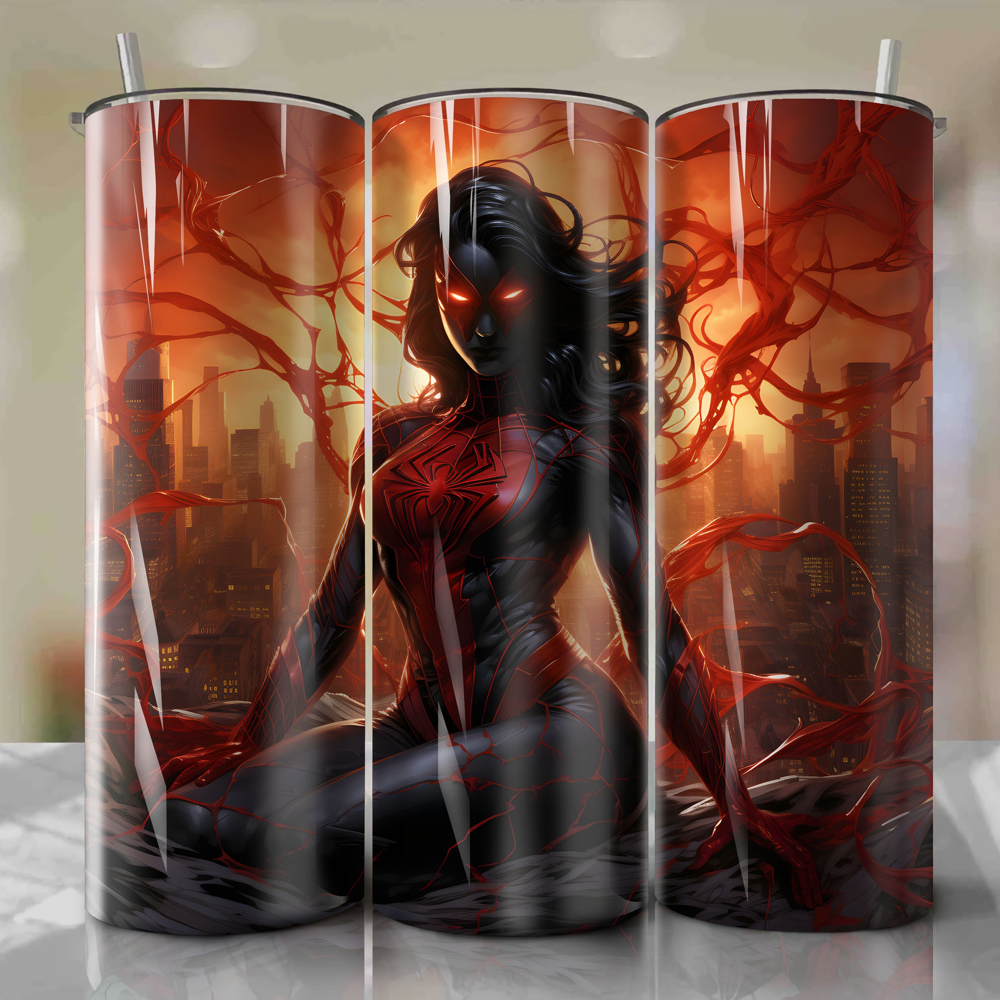 Spider-Woman 20 Oz Tumbler Wrap - Grace and Strength in Comic Book Art
