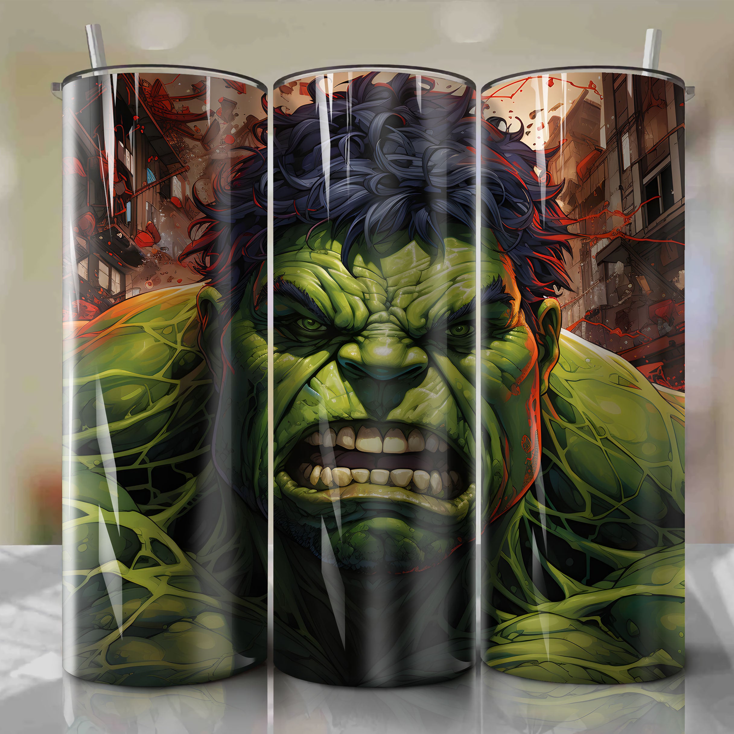 Hulk - Unleashing Power and Conflict in a 20 Oz Tumbler Wrap