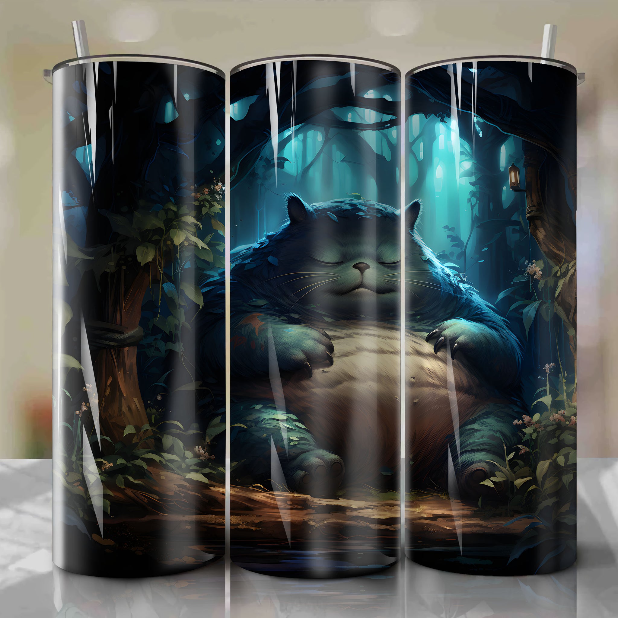 Vibrant and Artistic Snorlax Digital Painting on 20 Oz Tumbler Wrap
