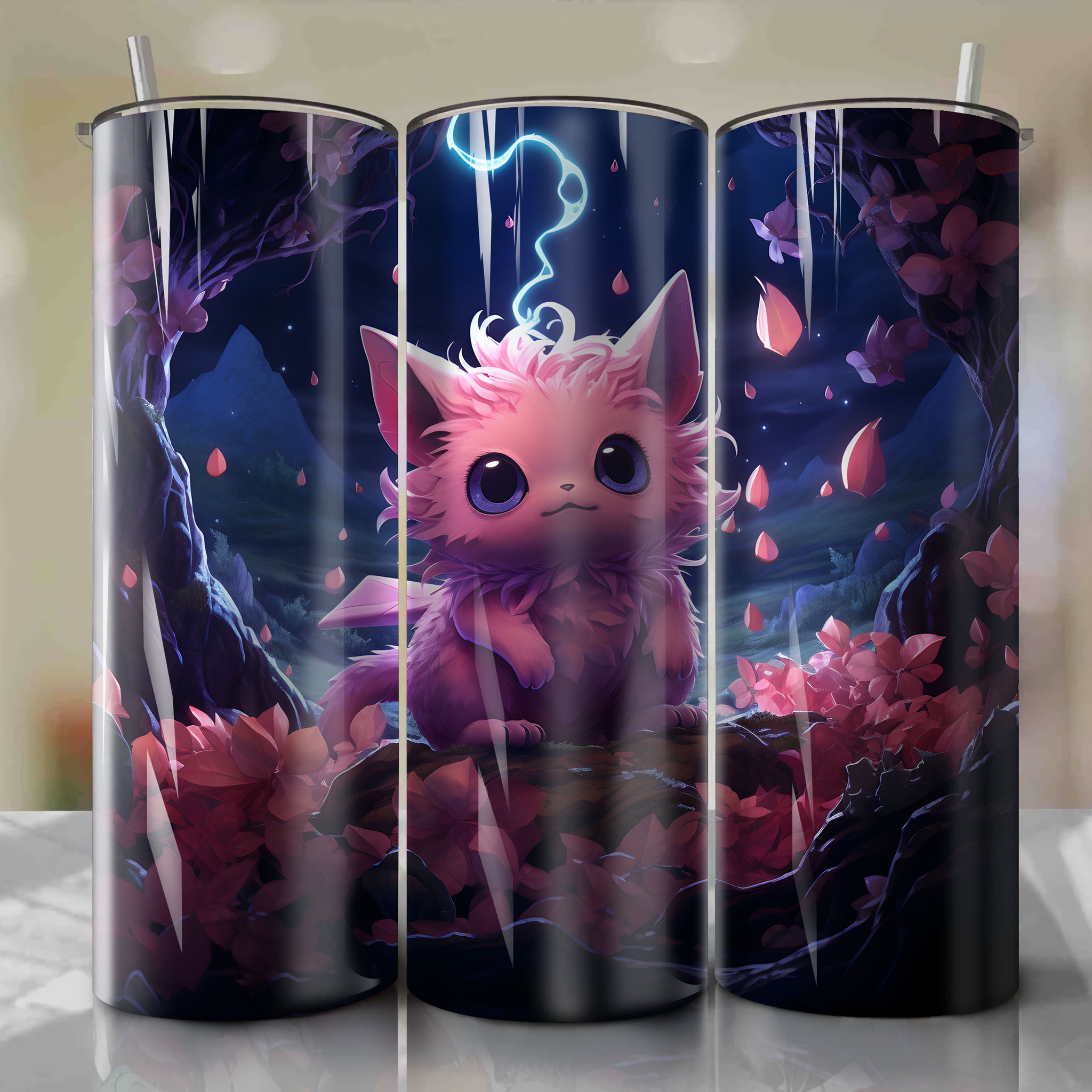 Enchanting Clefairy Dancing Under Moonlight - 20 Oz Tumbler Wrap
