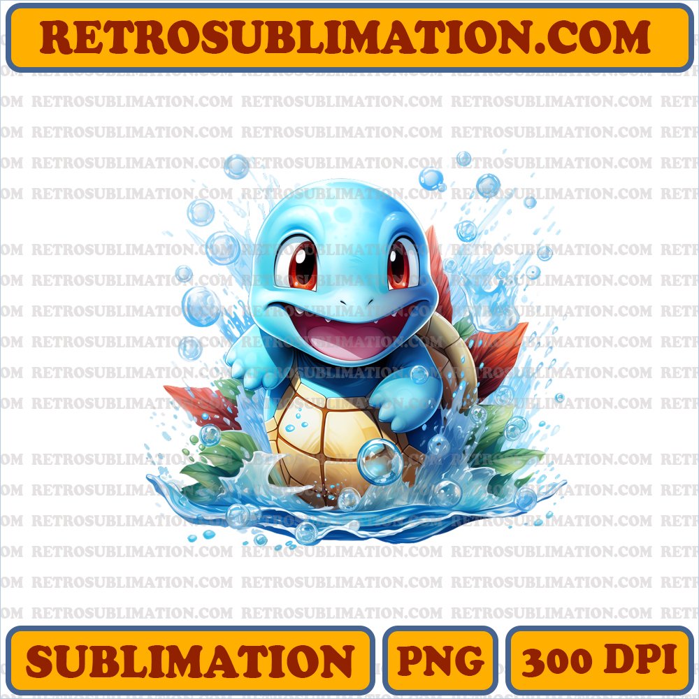 Snowball Squirtle - Charming Water Pokemon - Fun Sublimation PNG Download
