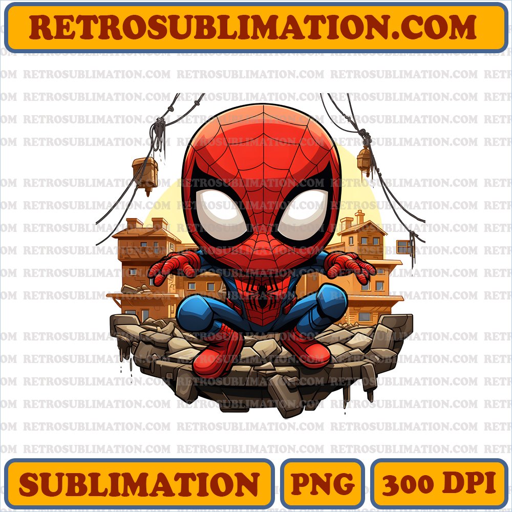 Adventure Swing - Chibi Spider-Man Digital Download - Sublimation PNG