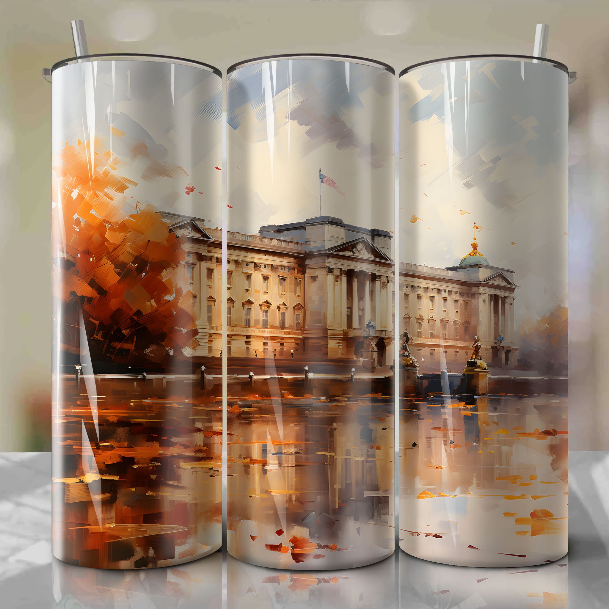 Buckingham Palace Autumn Overcast: Tumbler Wrap featuring Bold Strokes and High ISO Photography Techniques
