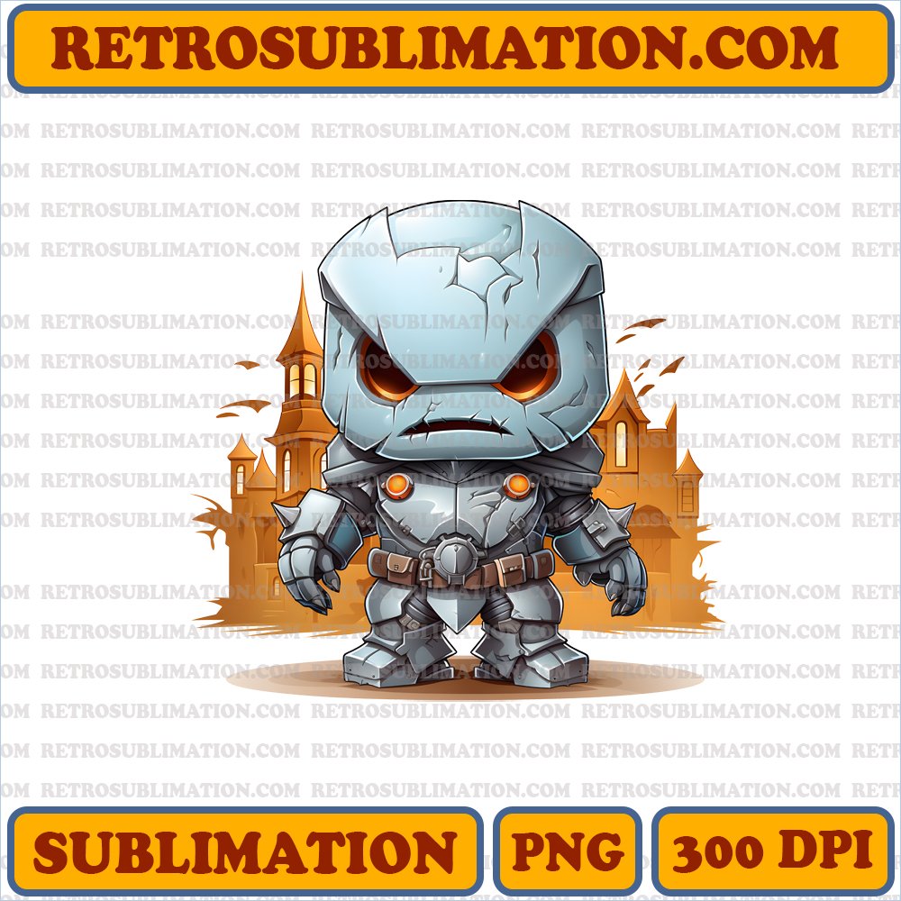 Determined Chibi Alphonse Protecting Haunted Mansion - Bootleg Style PNG Digital Download
