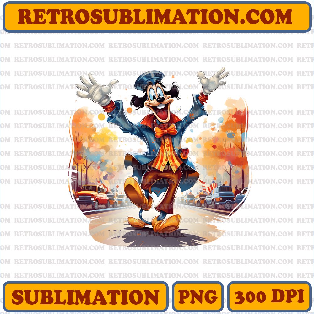 Cheerful Goofy Thanksgiving Parade - Festive PNG Digital Download
