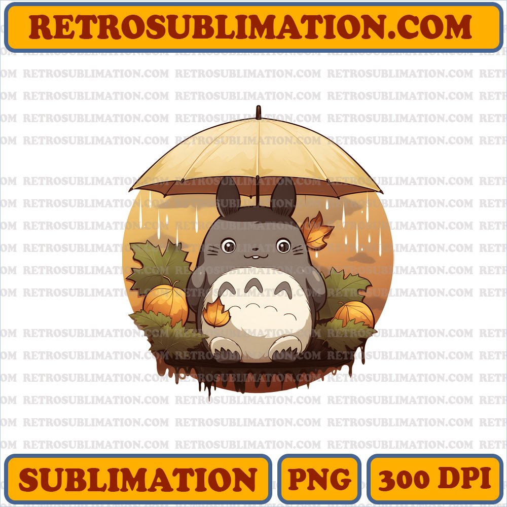 Mystical Totoro - Chilling Halloween Night - Digital PNG Sublimation Download
