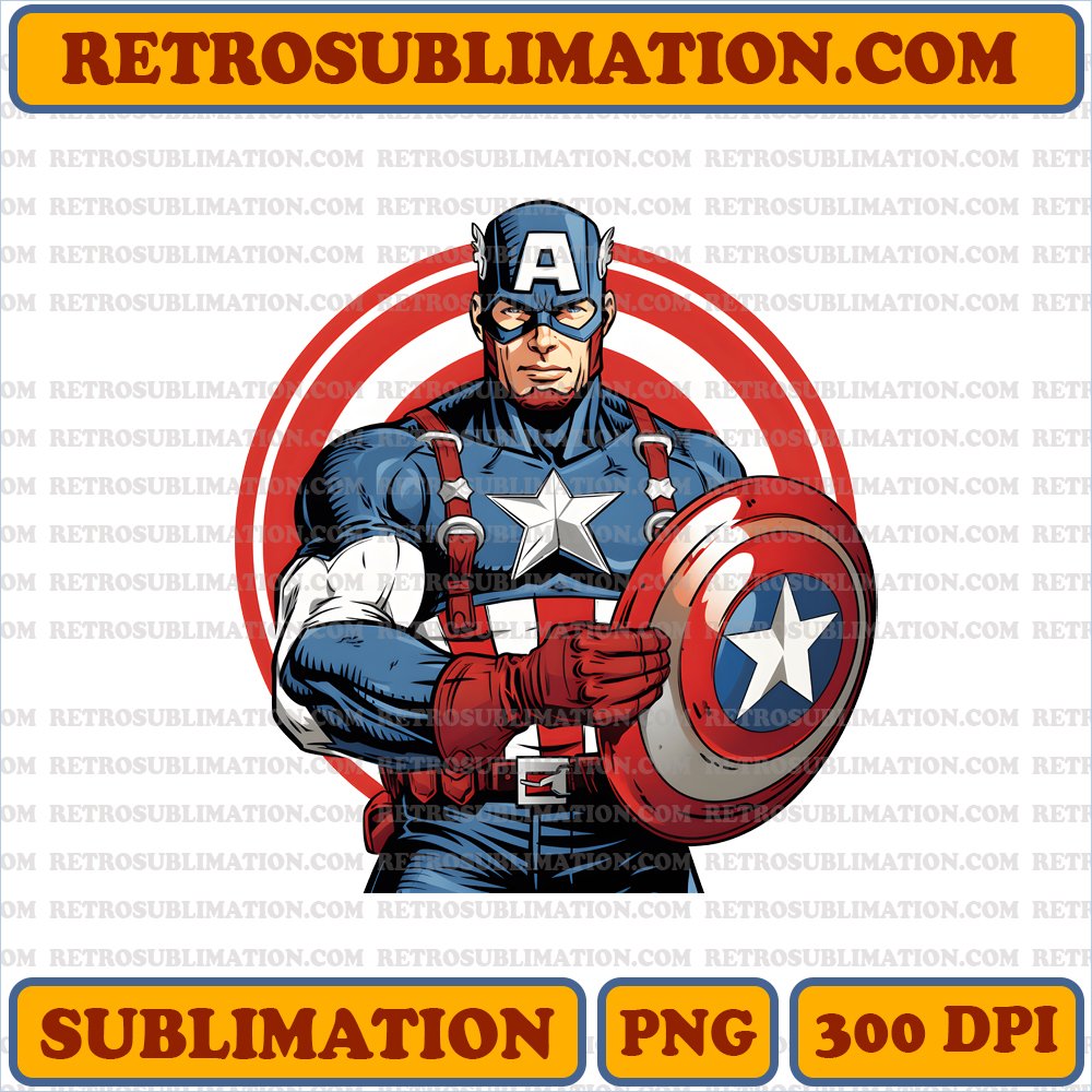 Grateful Captain America Thanksgiving Digital Download - Reflective & Unique Sublimation PNG
