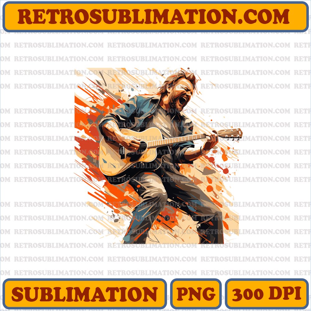 Thanksgiving Blake Shelton Guitar - Joyful Country Singing - Bootleg Style Sublimation PNG
