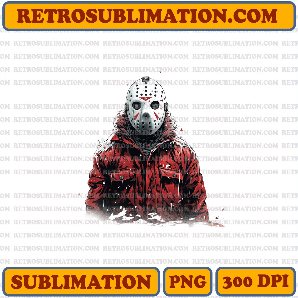 Christmas Jason Voorhees - Silent Snowfall - Sublimation PNG Digital Download
