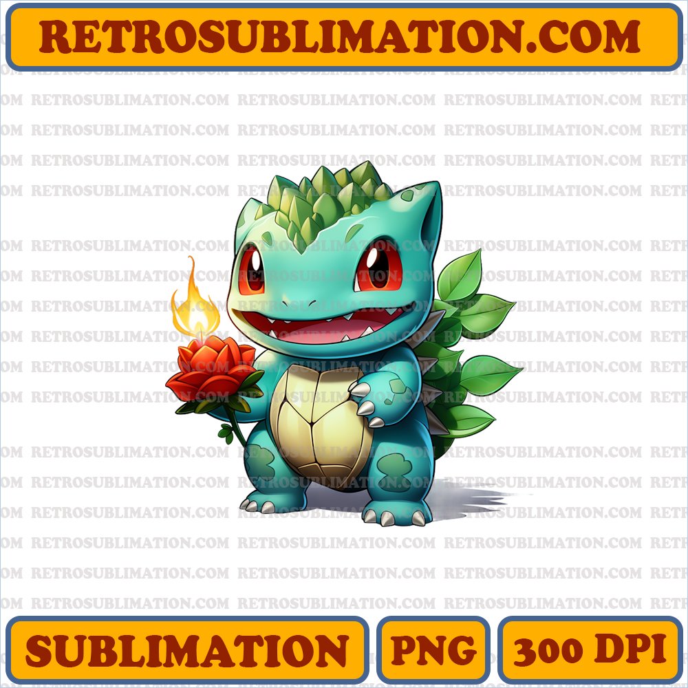 Bulbasaur Sleigh Ride - Festive Edition - High-Contrast PNG Sublimation Download
