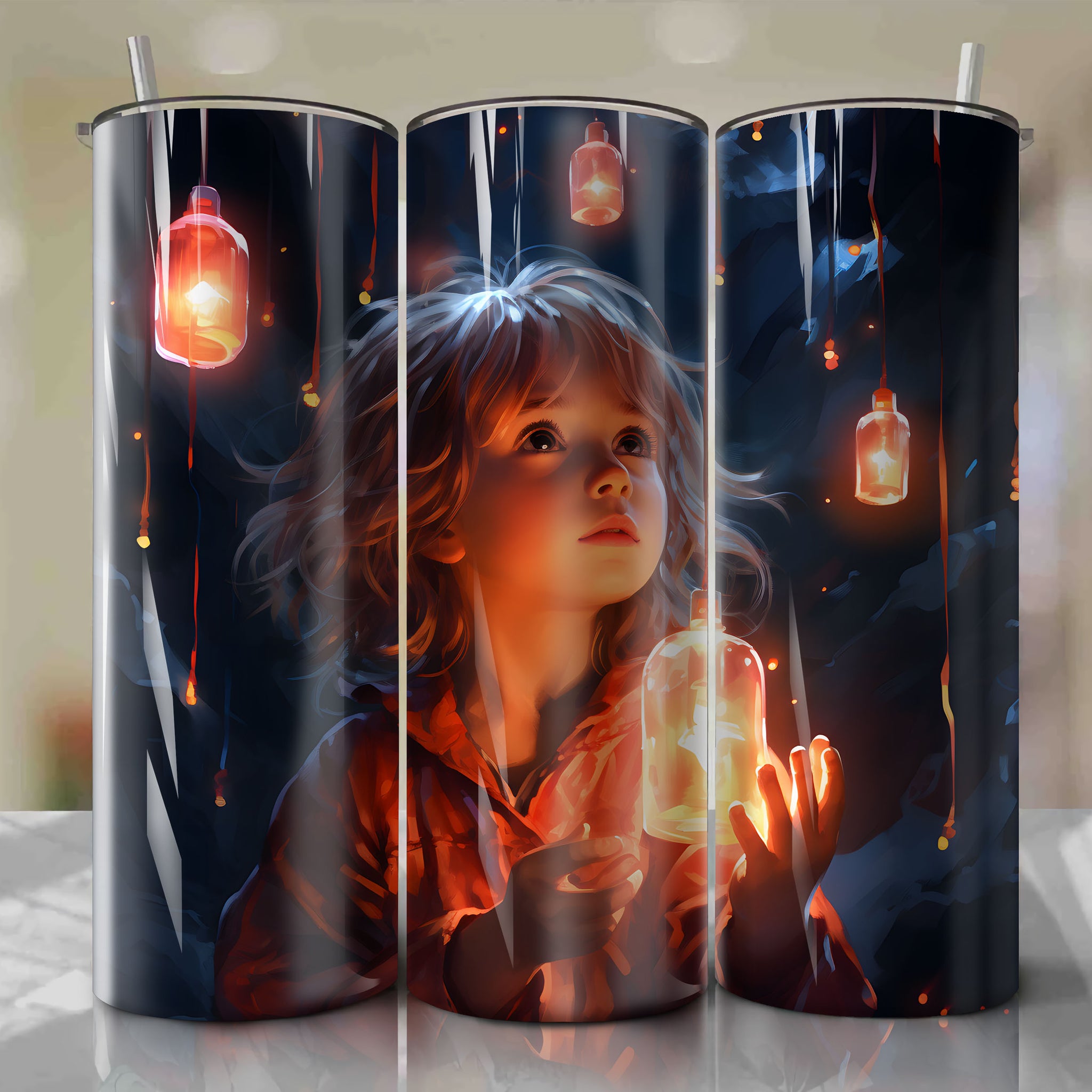 Enchanting Beauty: 20 Oz Tumbler Wrap Inspired by BB from Death Stranding
