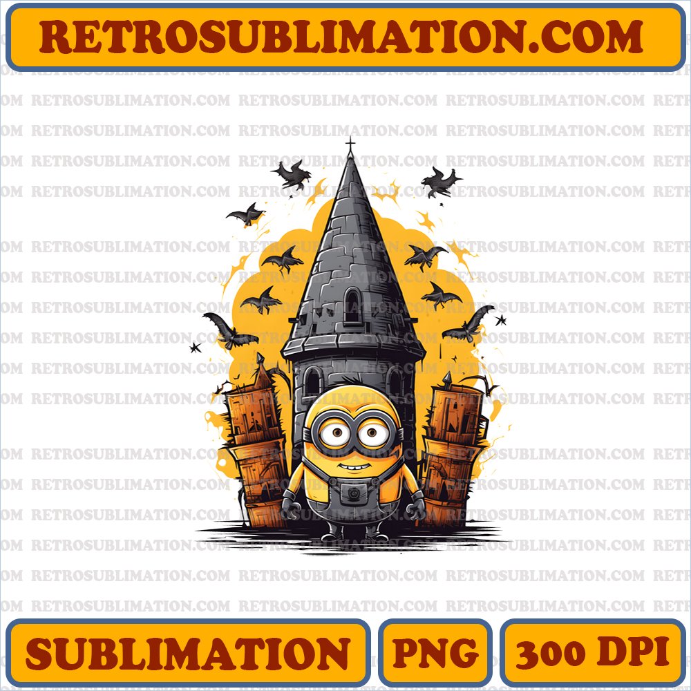 Crafty Minions - Halloween Rocket - Unique Sublimation PNG Digital Download
