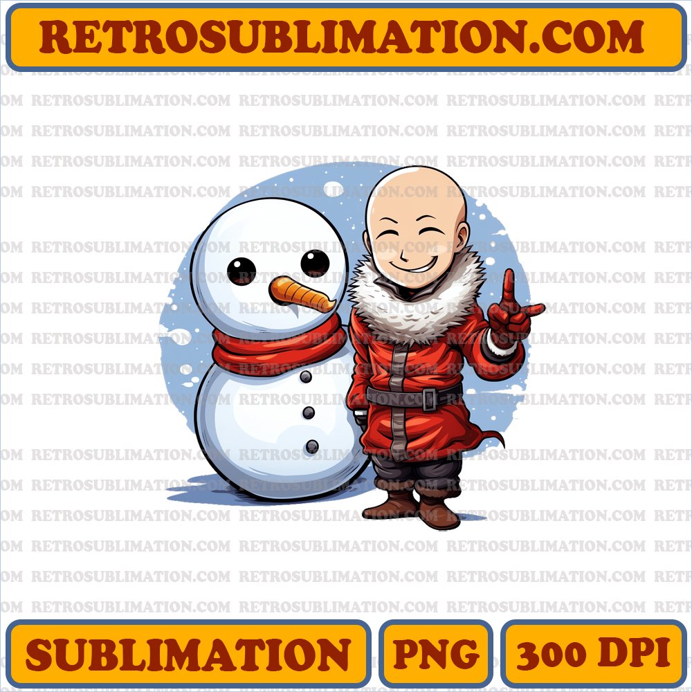 Christmas Saitama - One Punch Man - Sublimation PNG Digital Download
