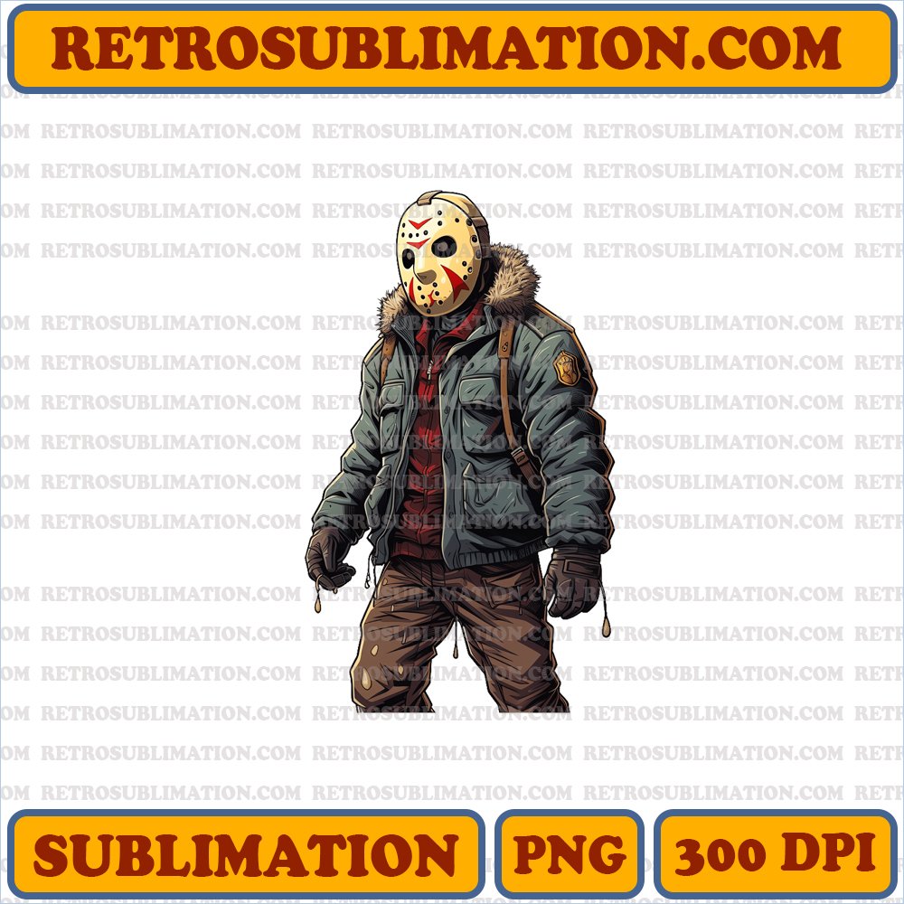 Jason Voorhees Christmas Nightmare - Cartoon PNG Digital Download
