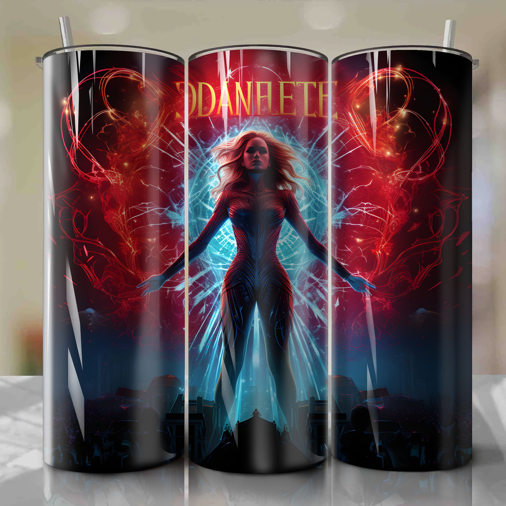 Mesmerizing Dazzler Light Show: 20 Oz Tumbler Wrap for Fans of Alison Blaire's Electrifying Performance
