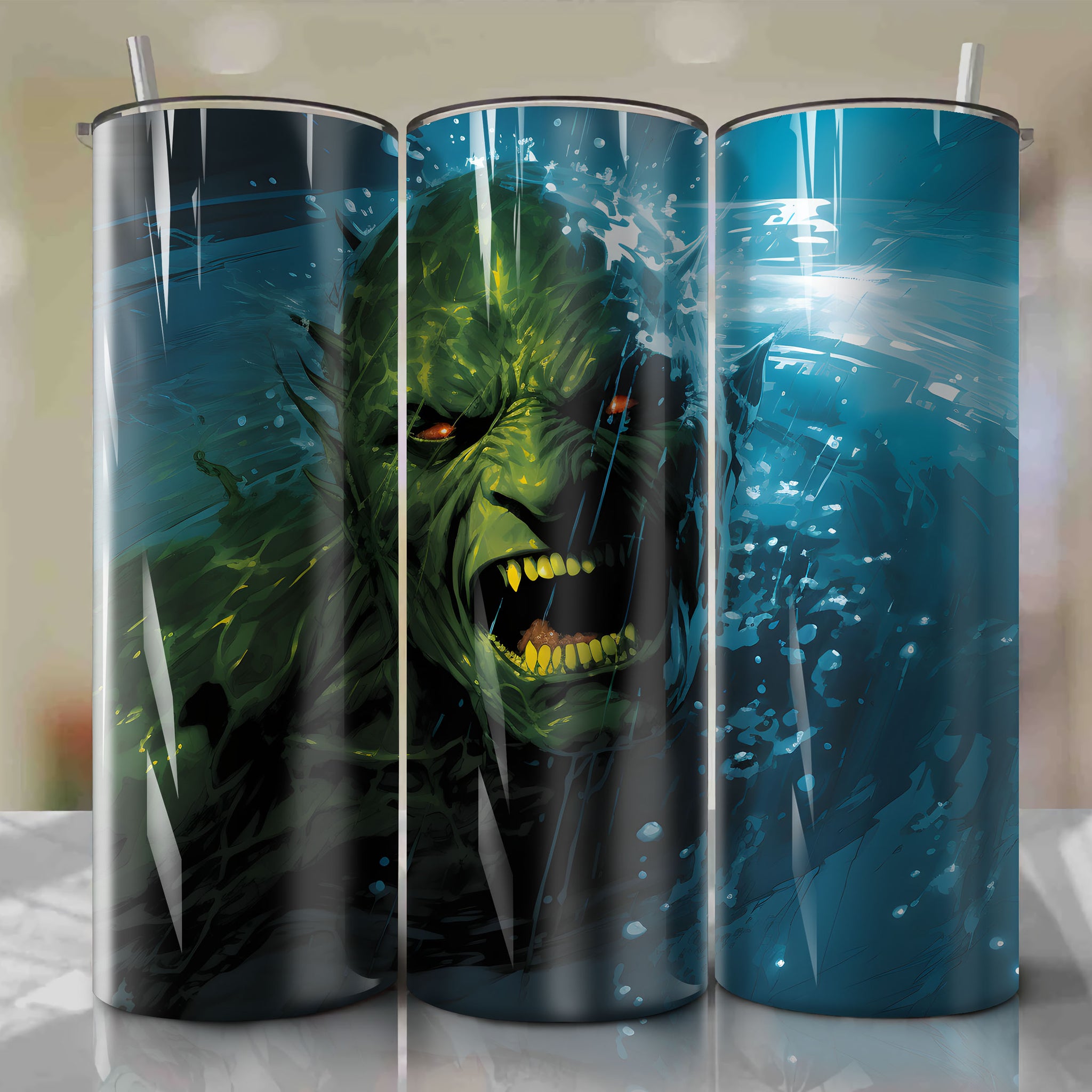 Emerging Lizard: A Captivating 20 Oz Tumbler Wrap Embodying Tragic Rage and Scientific Curiosity
