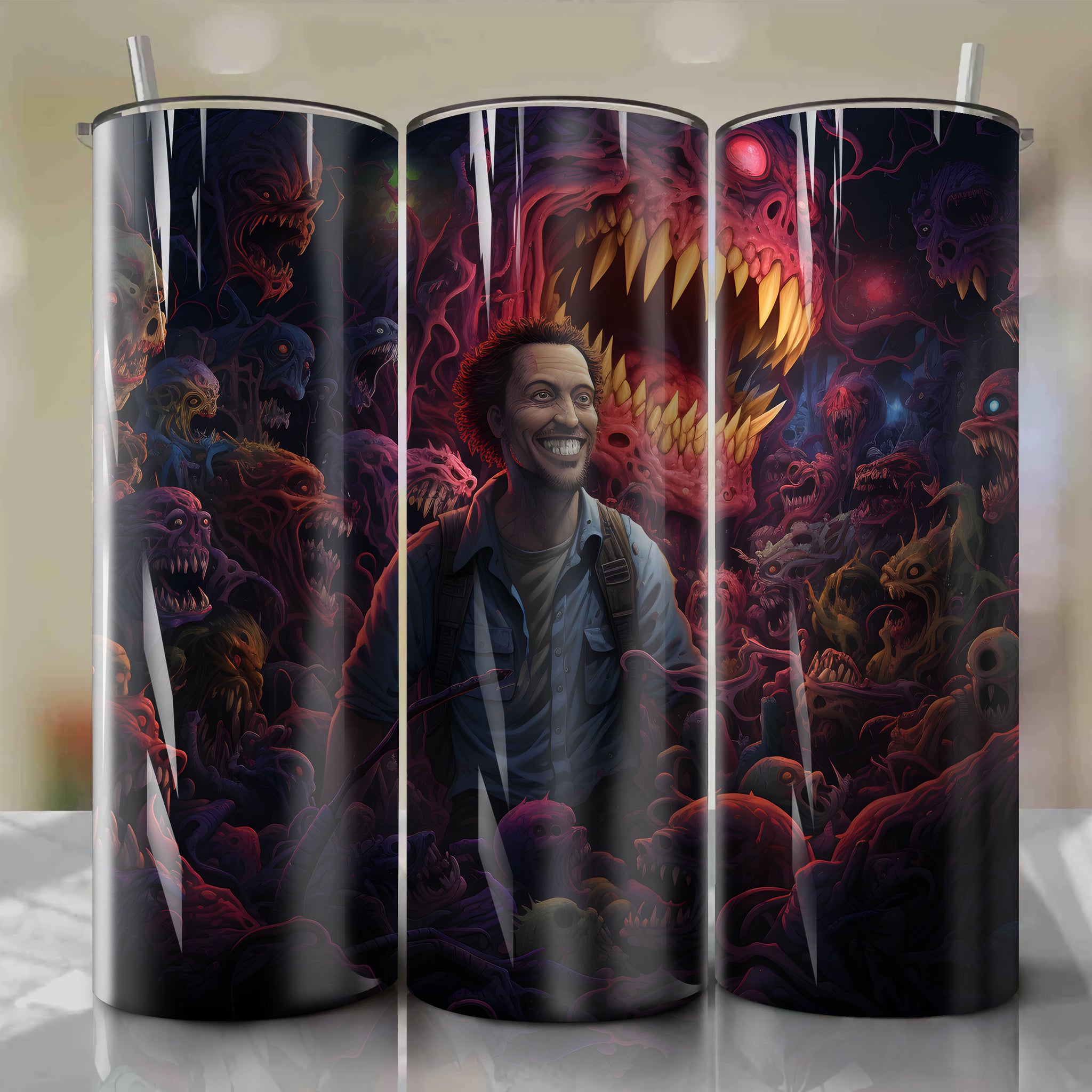 Delightful and Vibrant 3D Illustration for 20 Oz Tumbler Wrap
