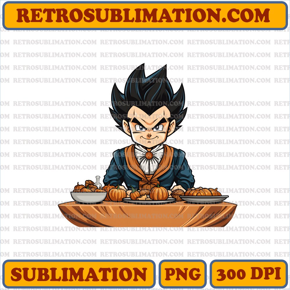 Thanksgiving Vegeta - Proud Pilgrim Bootleg - Digital PNG Sublimation Download
