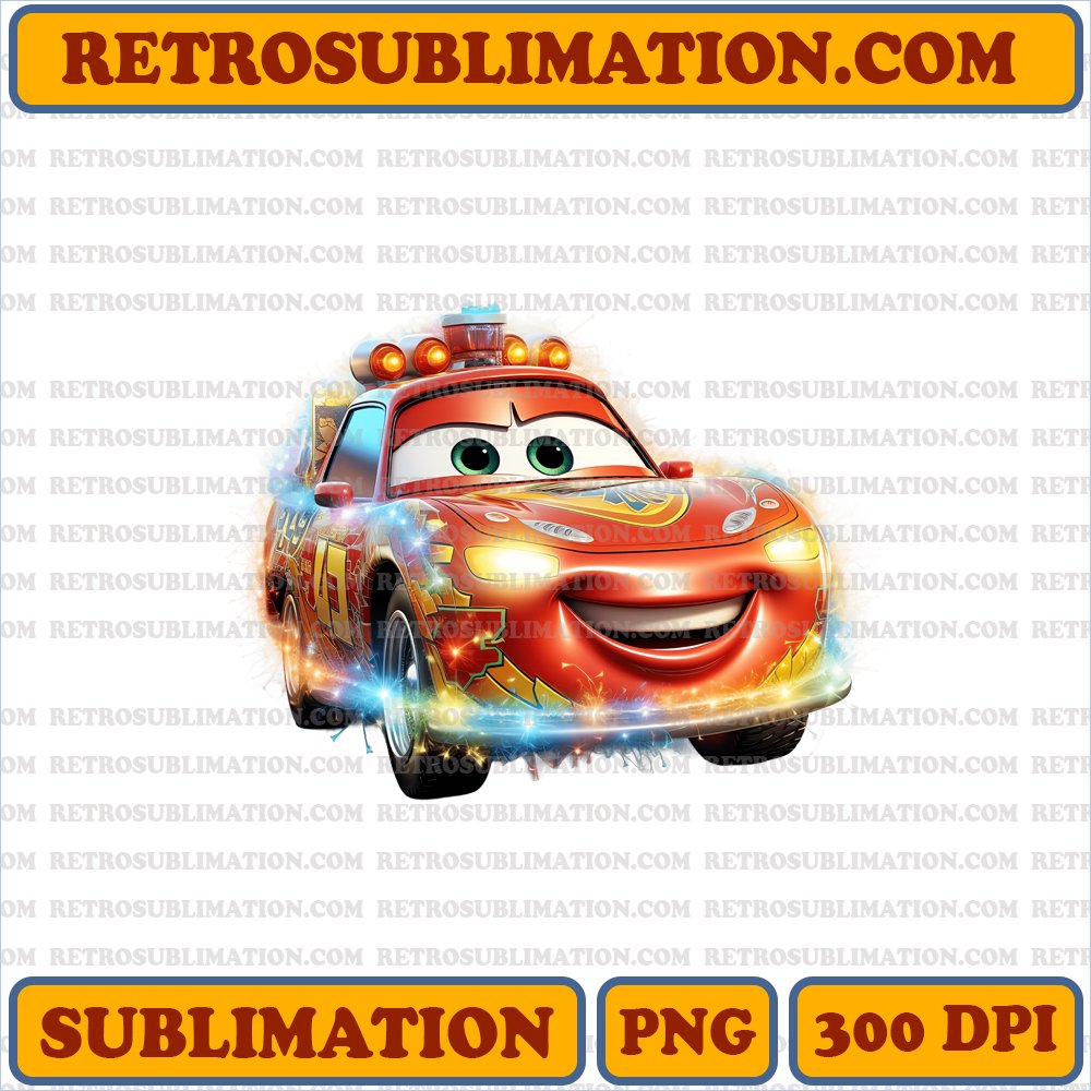 Christmas Lightning McQueen - Tree Lighting Edition - Sublimation PNG Digital Download
