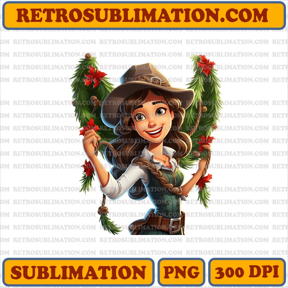 Christmas Jessie Hanging Mistletoe - Toy Story Joy - Festive Sublimation PNG File
