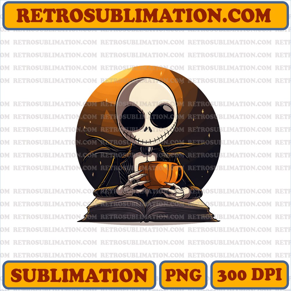 Jack Skellington Reading the Scientific Method - Sublimation PNG Digital Download - Unique Halloween Design
