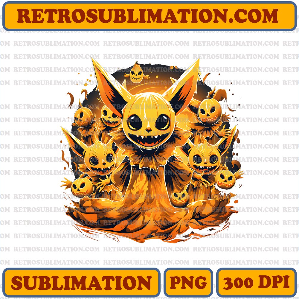 Spooky Eevee Sublimation - Lively Skeleton Dance | PNG Digital Download
