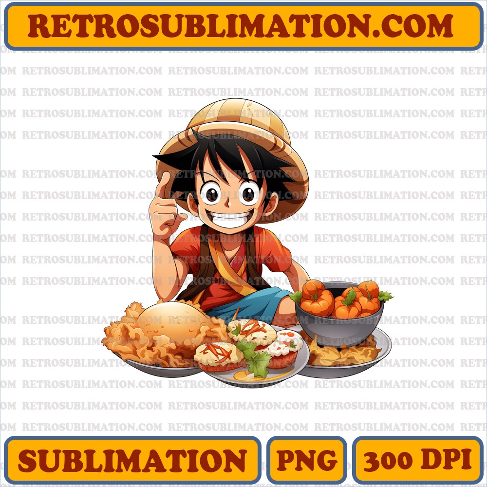 Thanksgiving Luffy - Bootleg Style PNG Digital Download
