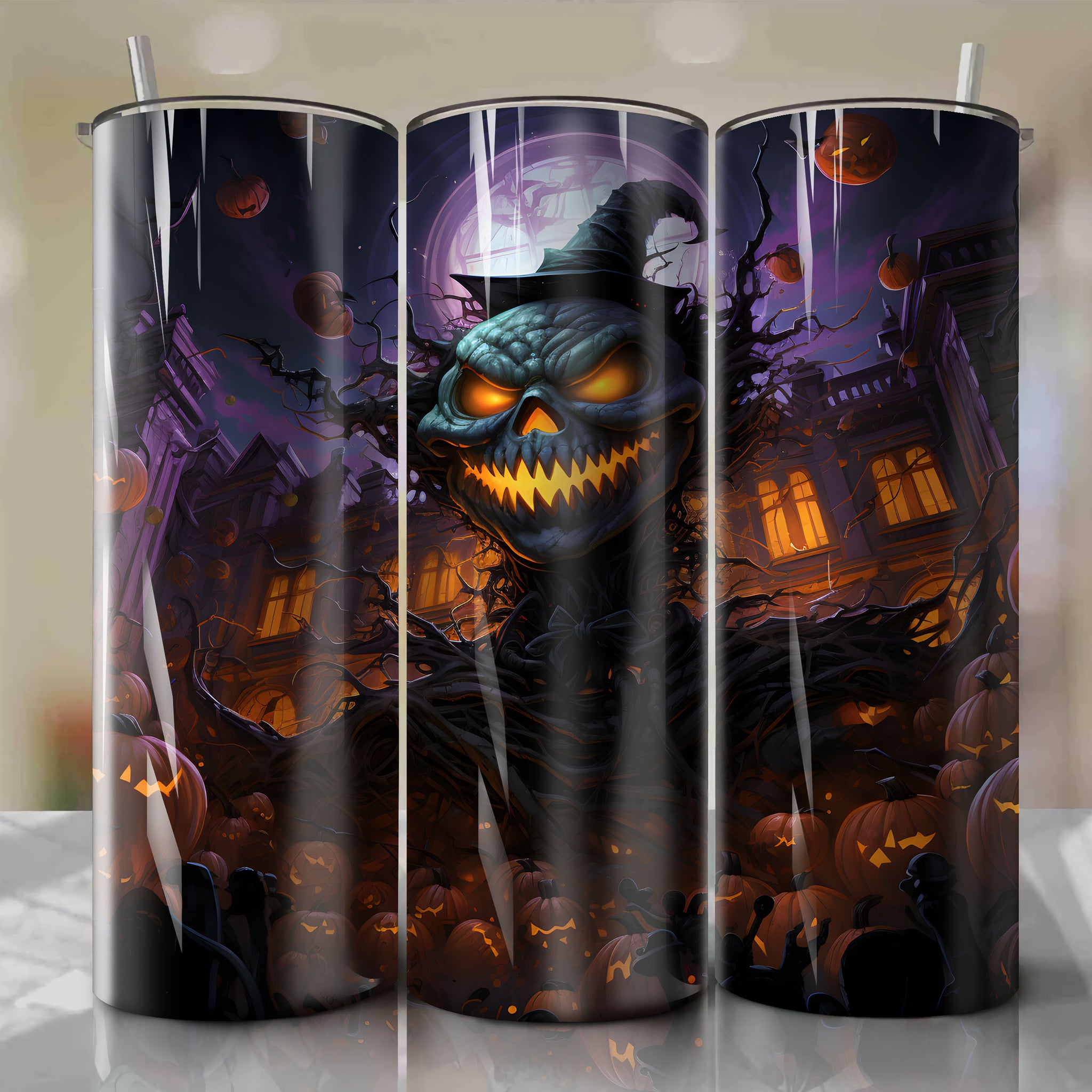 Tumbler Wrap - Mayor of Halloween Town Caricature for Spooky & Whimsical Décor
