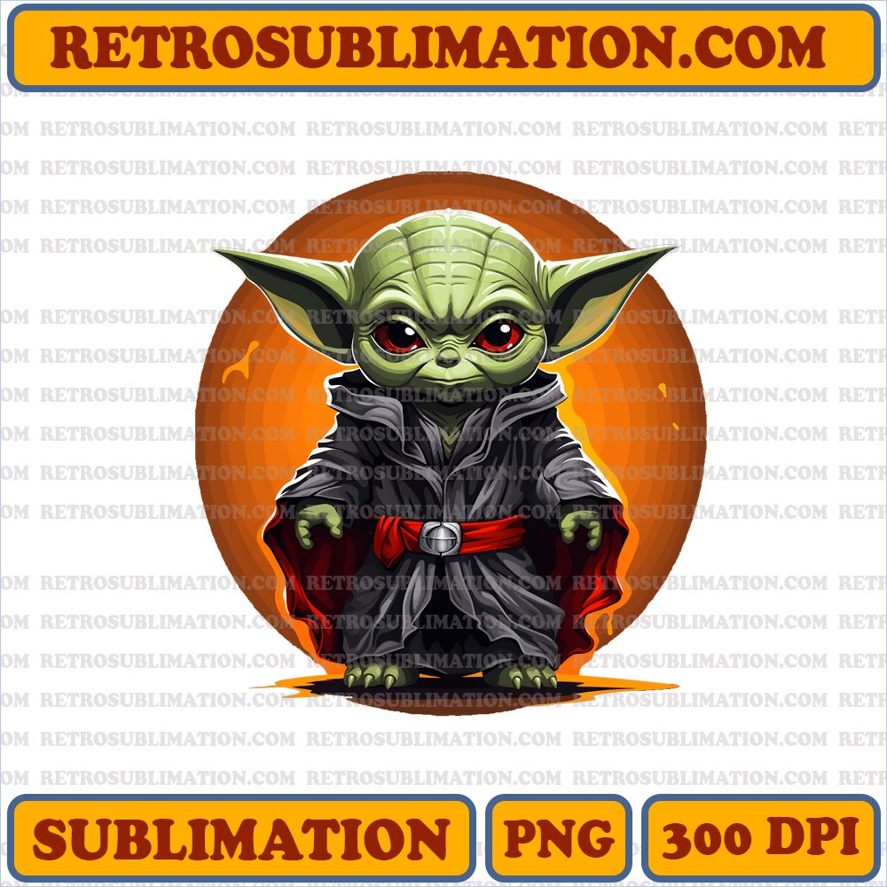 Cute Baby Yoda Sith Lord PNG Digital Download - Halloween Sublimation Graphics
