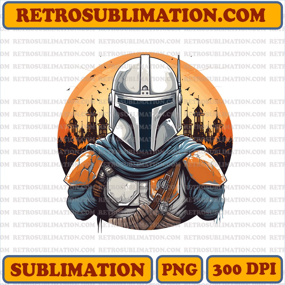 Mandalorian Halloween Bounty - Haunted Palace Sublimation PNG Digital Download
