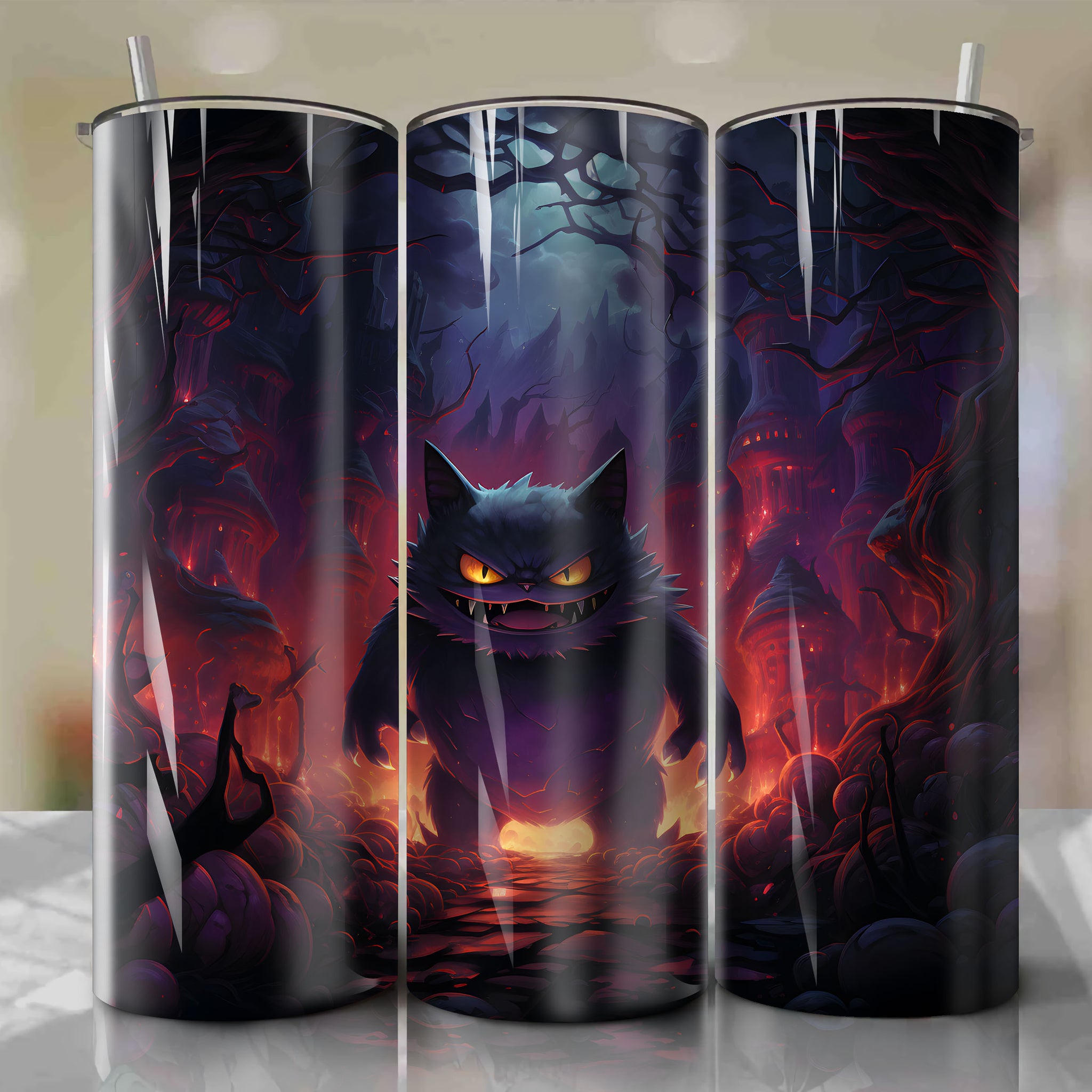 Intense and Mysterious Gengar 20 Oz Tumbler Wrap
