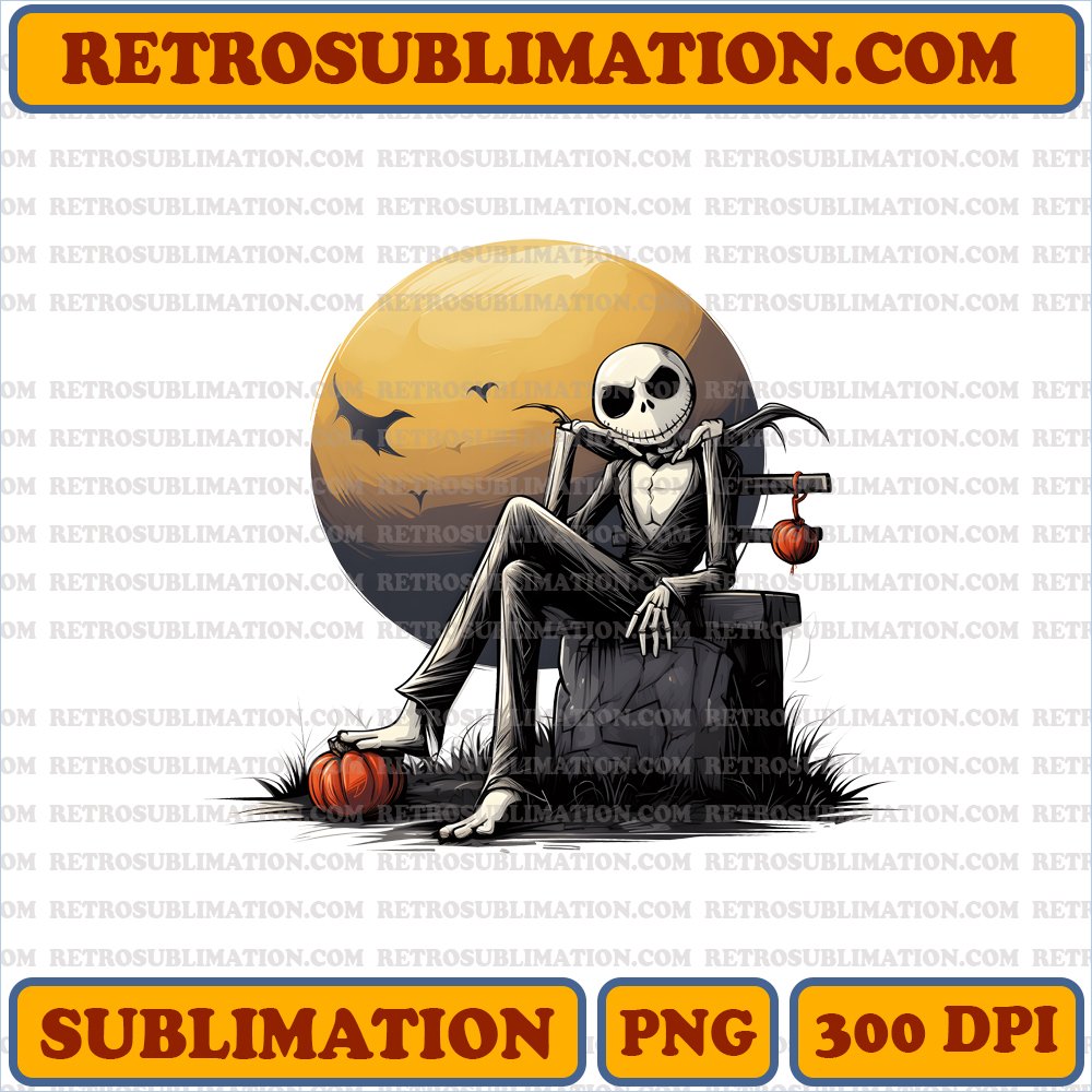 Halloween Jack Skellington - Bootleg Style Digital Download - Sublimation PNG
