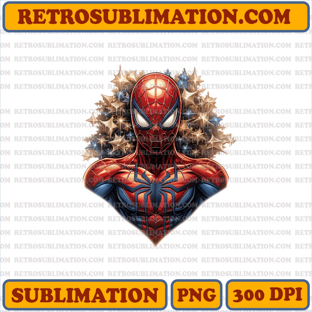 Christmas Spider-Man - Marvel Edition - High-Contrast Sublimation PNG
