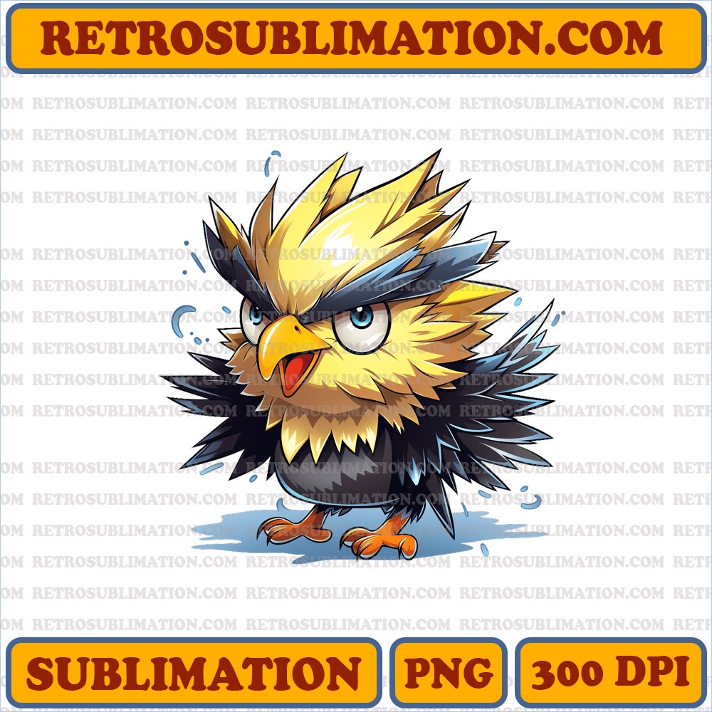 Zapdos Power - Intense Thunderstorm - Electrifying PNG Digital Download
